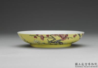 图片[2]-Dish with plum blossom in yellow ground of falangcai painted enamels, Qing dynasty, Yongzheng reign (1723-1735)-China Archive